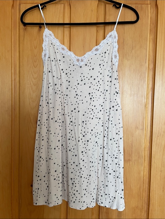 Only Hearts Other - M   ONLY HEARTS. Lovely Cream Star-Print Lace-Trim Slip Dress  REVOLVE